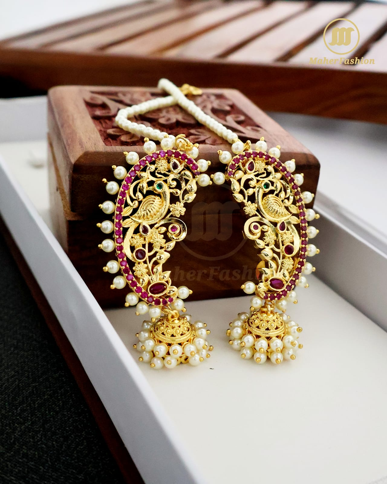 Maharashtrian Pearls Ear Cuff Design